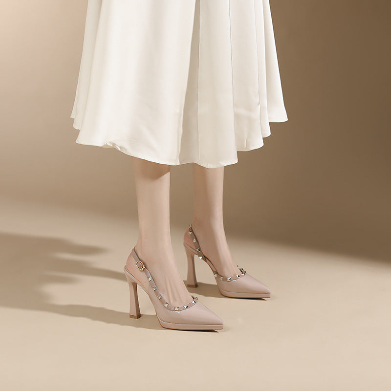 Women's Waterproof Platform Pumps Cap Back Empty Sandals