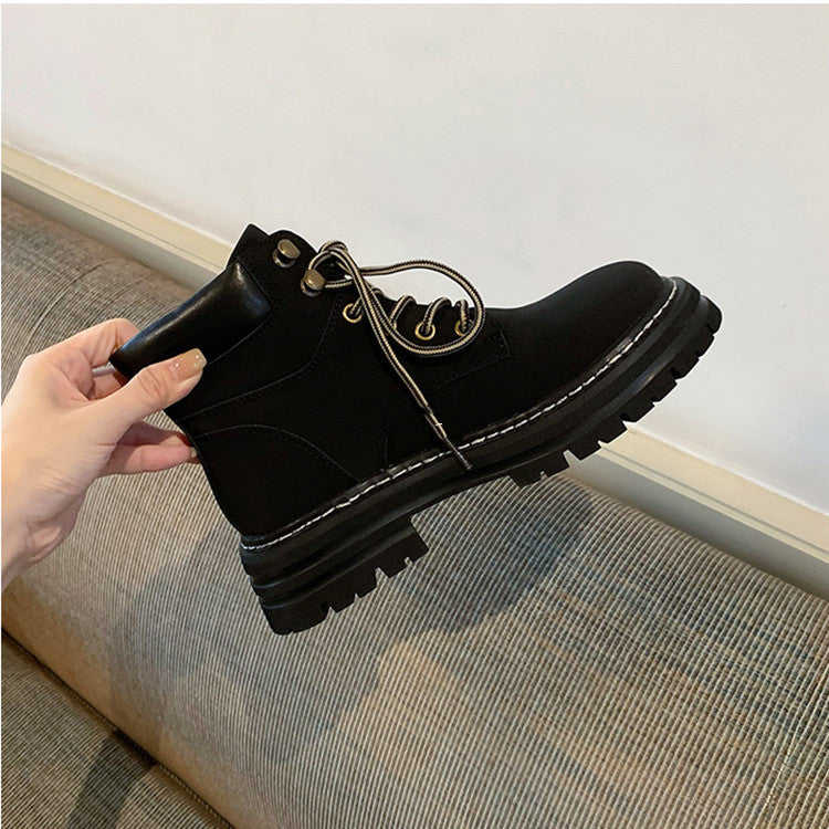 Grape Mom Thick Bottom Worker Round Boots