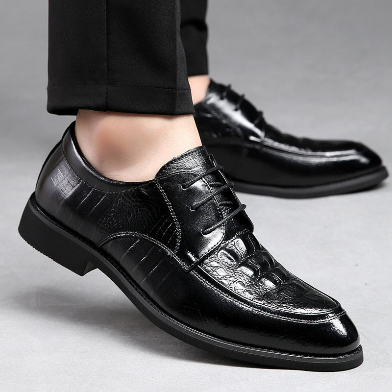 Men's Autumn Cowhide Korean Style Small Size Leather Shoes
