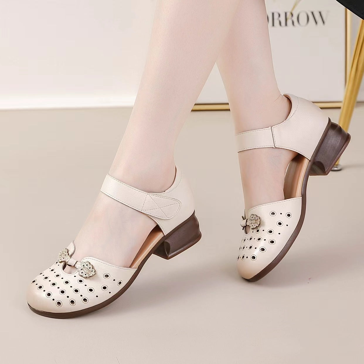 Women's & Men's Chunky Summer Soft Bottom Comfortable Hollow Heels