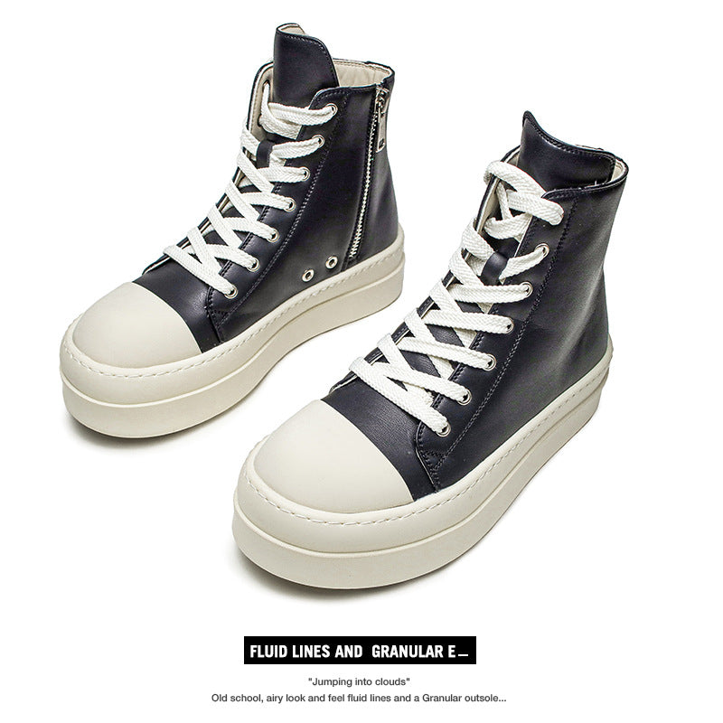 Women's Thick Bottom Korean Style Niche Lovers Side Zipper Sneakers