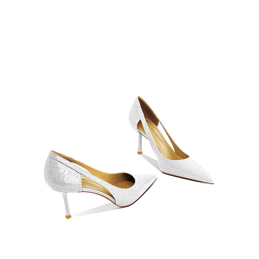 Women's High Pointed Toe Stiletto Side Empty Women's Shoes