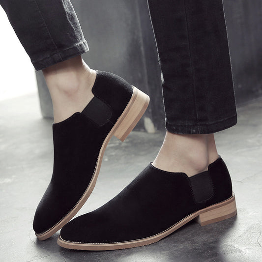 Men's Korean Style Pointed British Suede Calf Men's Shoes