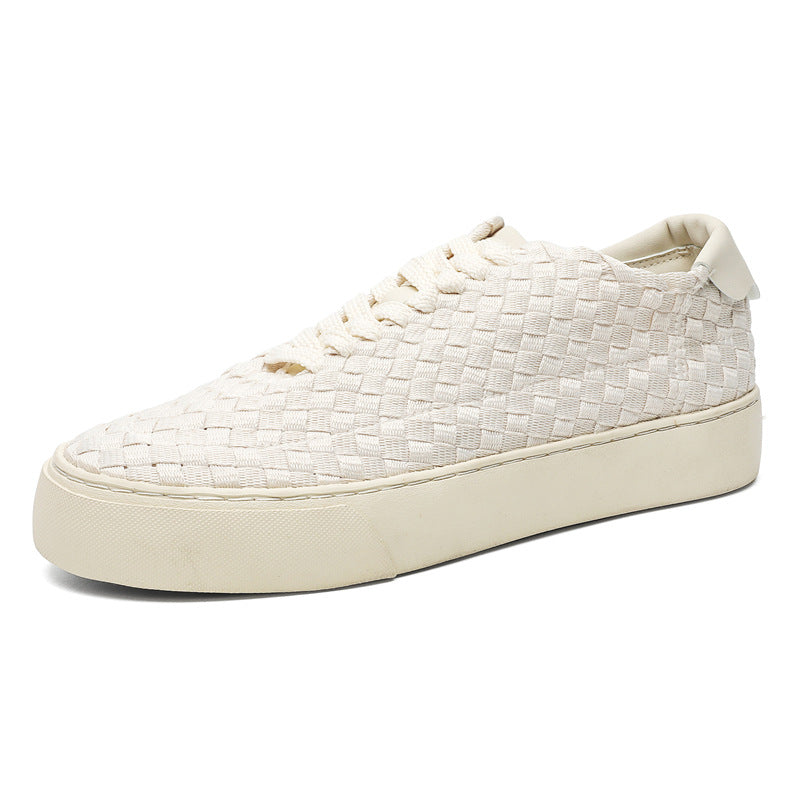 Men's Woven Soft Bottom Wild Comfortable Lightweight Low Men's Board Shoes