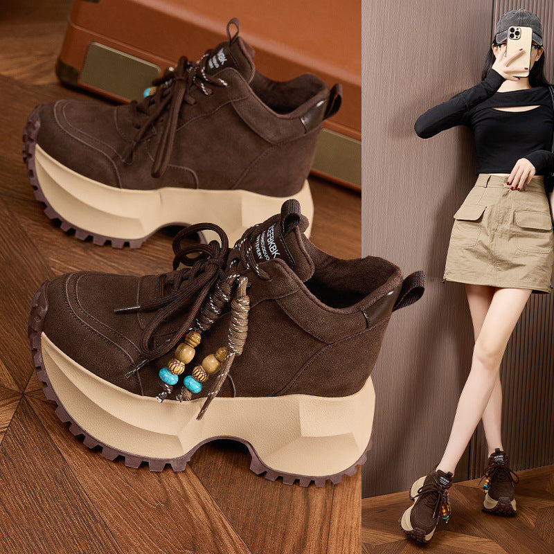 Women's Platform Dad Warm Cortez Height Increasing Women's Sports Shoes