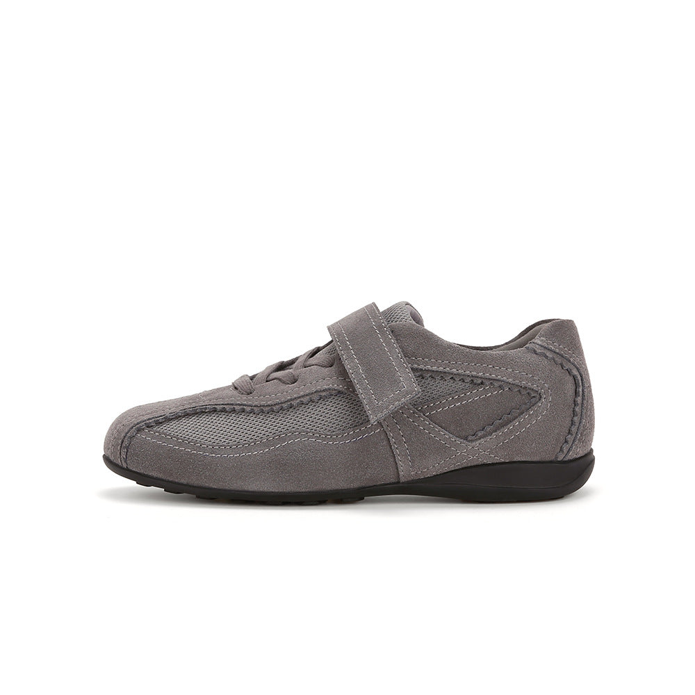 Women's Ballet Training Niche Square Toe Frosted Retro Lace Up Casual Shoes