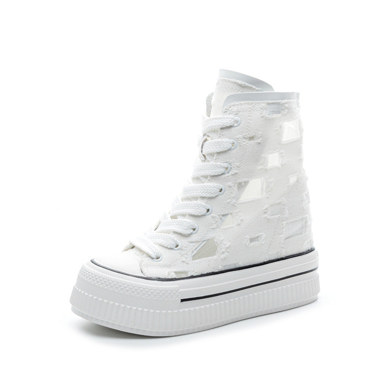 Women's Super High Mesh Breathable Ripped Inner Casual Shoes