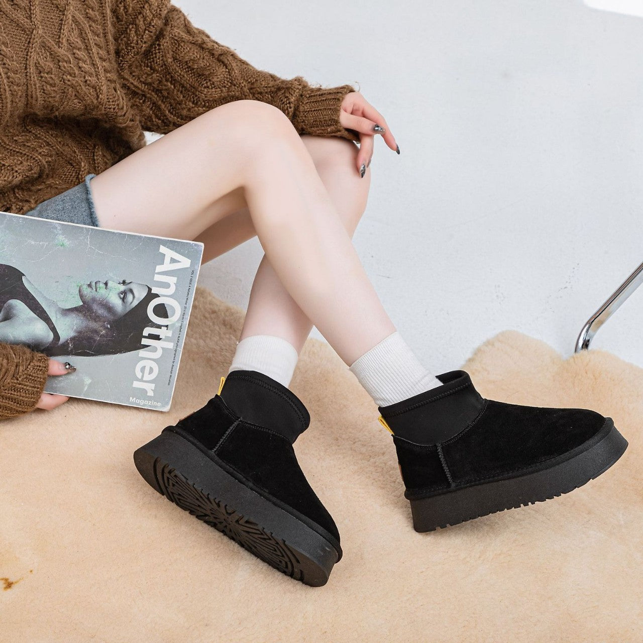 Women's Thick Bottom Warm Keeping Skinny Stretch Breathable Snow Boots