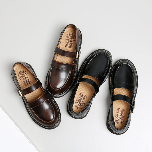 Women's Foot Beauty Power Uniform Style Soft Small Leather Shoes