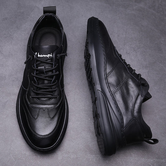 Men's Durable Versatile White Autumn Tide Leather Shoes
