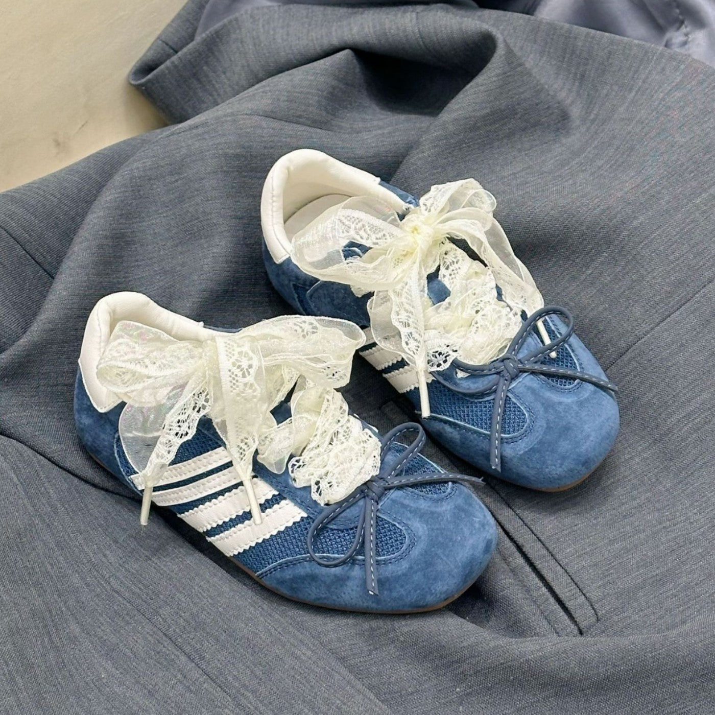 Children's Korean Style Bow Lace Single Mesh Breathable Kid's Sneakers
