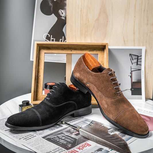 Men's Quality Business Cowhide Derby Fashion Leather Shoes