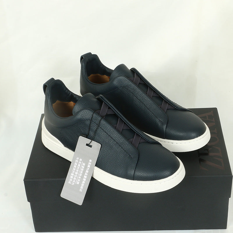 Men's Cowhide Board Lightweight Low Top Breathable Versatile Men's Shoes