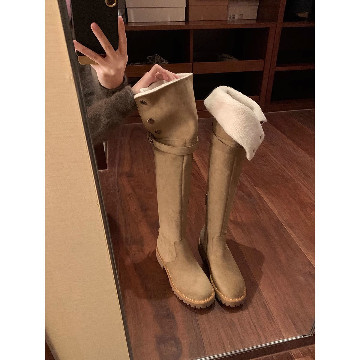 Women's Grape Mom Thickened Warm Thick Bottom Fashion Snow Boots