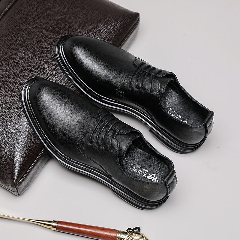 Men's Black Bridegroom Business Formal Wear Veet Leather Shoes
