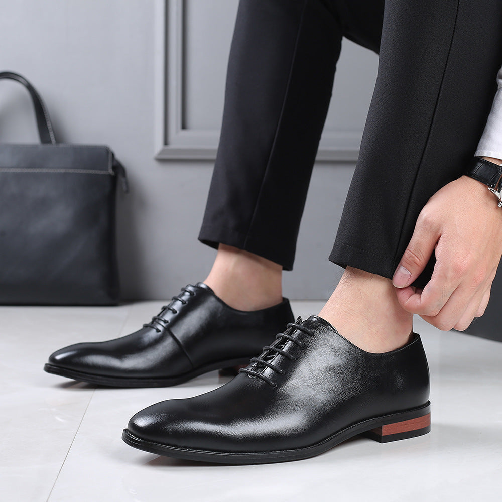 Men's Trendy Business Formal Wear Breathable British Hight Increasing Men's Casual Leather Shoes