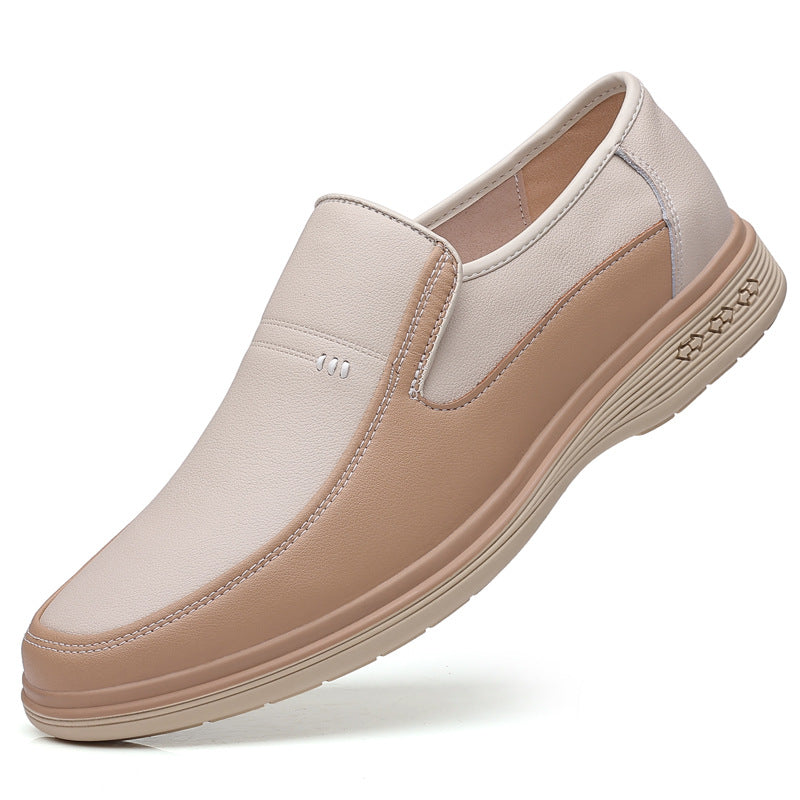 Men's Beige Soft Bottom Business Light White Sandals