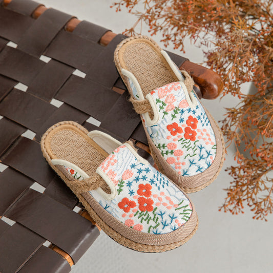 Women's Cotton Linen Ethnic Style Hand Sewing Sandals