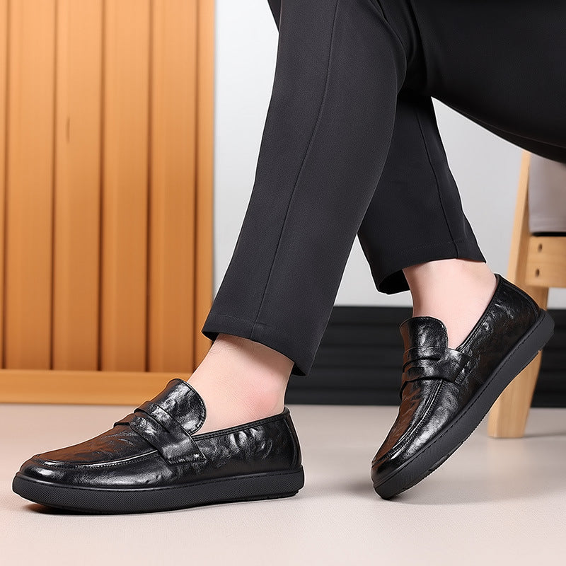 Men's Spring Genuine Soft Bottom Surface Vintage Leather Shoes