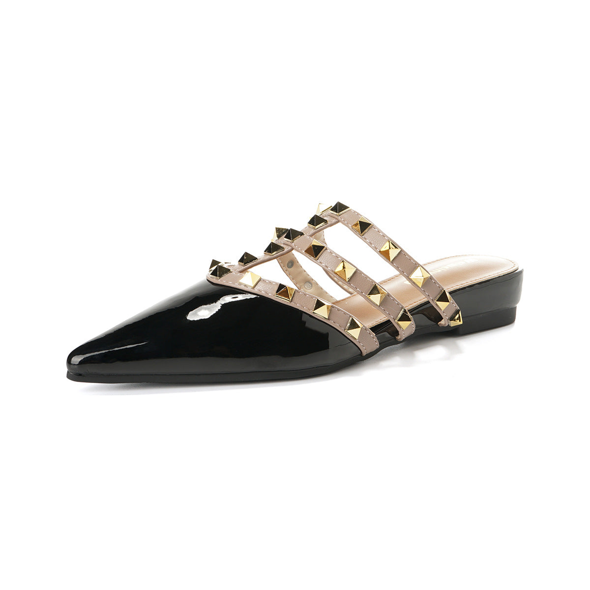 Women's Rivet Thick Bottom Toe Cap Half Slippers