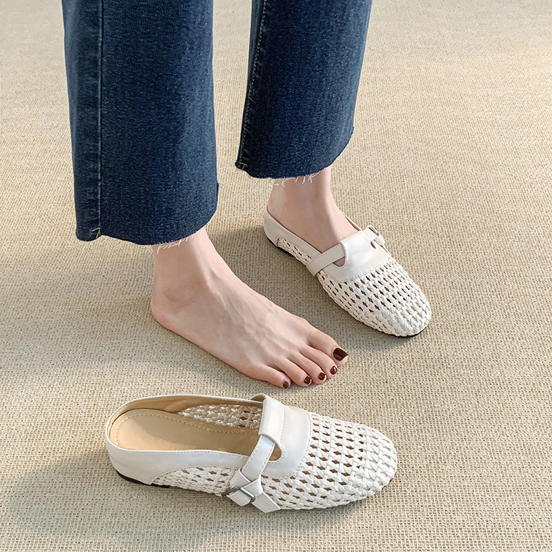 Women's Insole Closed Toe Woven Wire Mesh Sandals