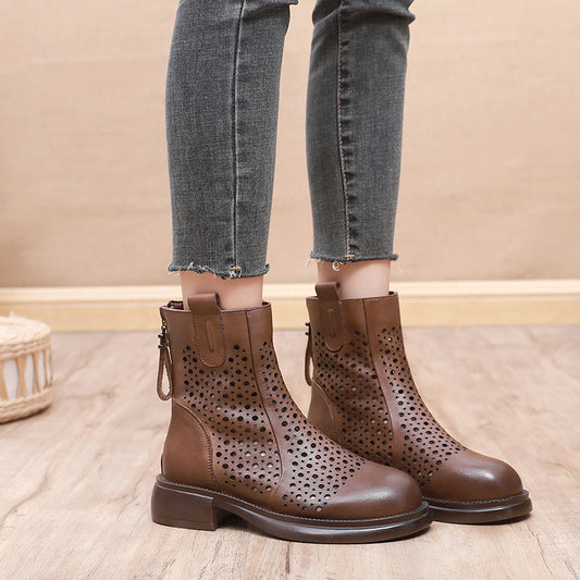 Women's Short Summer Martin Hole Flat Bottom Women's Shoes