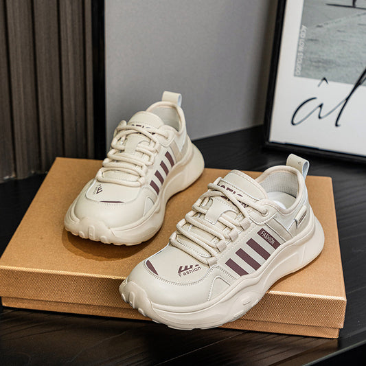 Women's Large Size White Spring Sports Daddy Casual Shoes