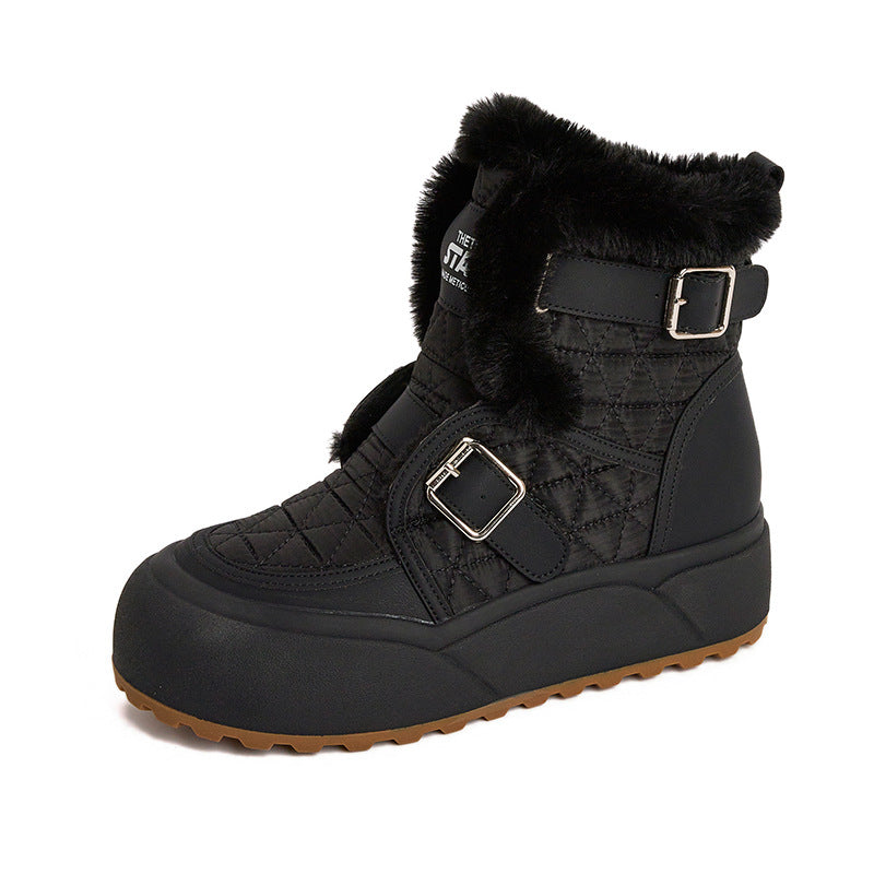 Women's Mid Northeast China Cotton Fashion Thickened Snow Boots