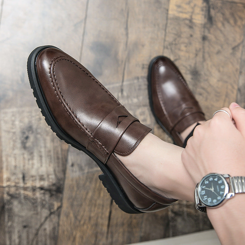 Men's Style Business Formal Slip-on Korean Pointed Leather Shoes