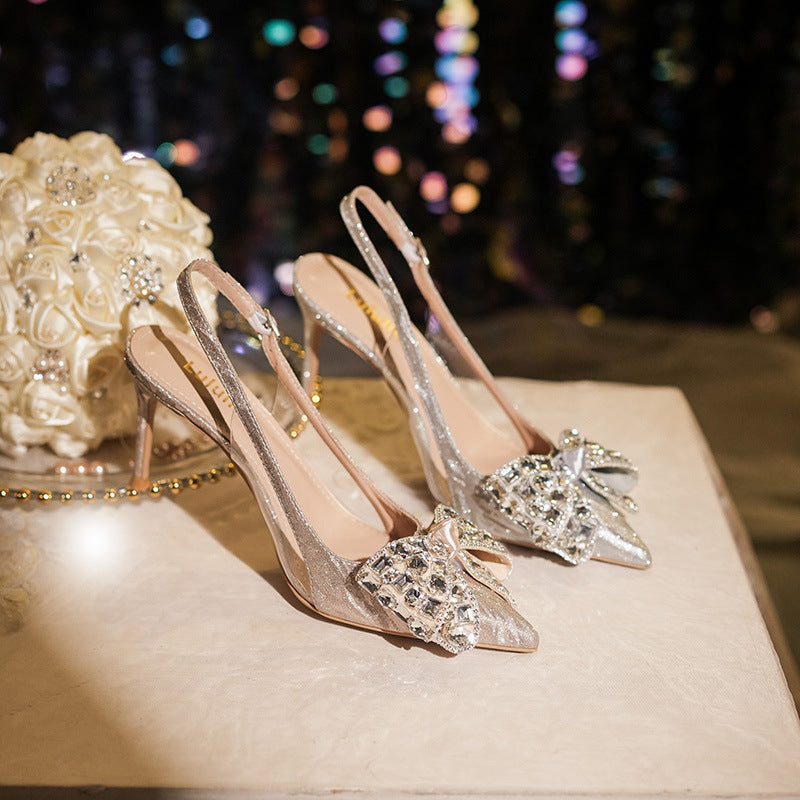 Wedding Stiletto Pointed Toe Cap Autumn Heels