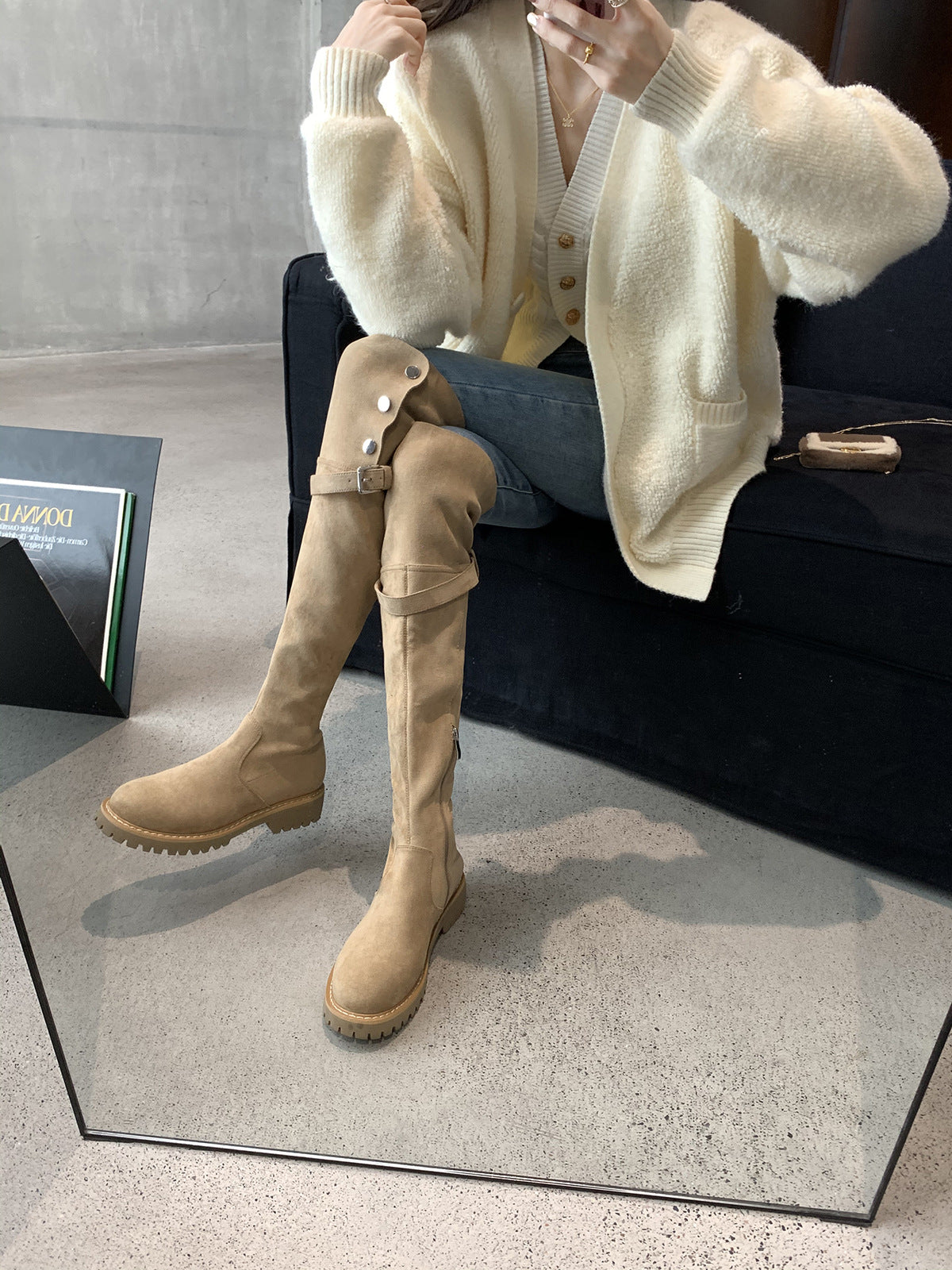 Mom Over The Knee Knight Thick Boots