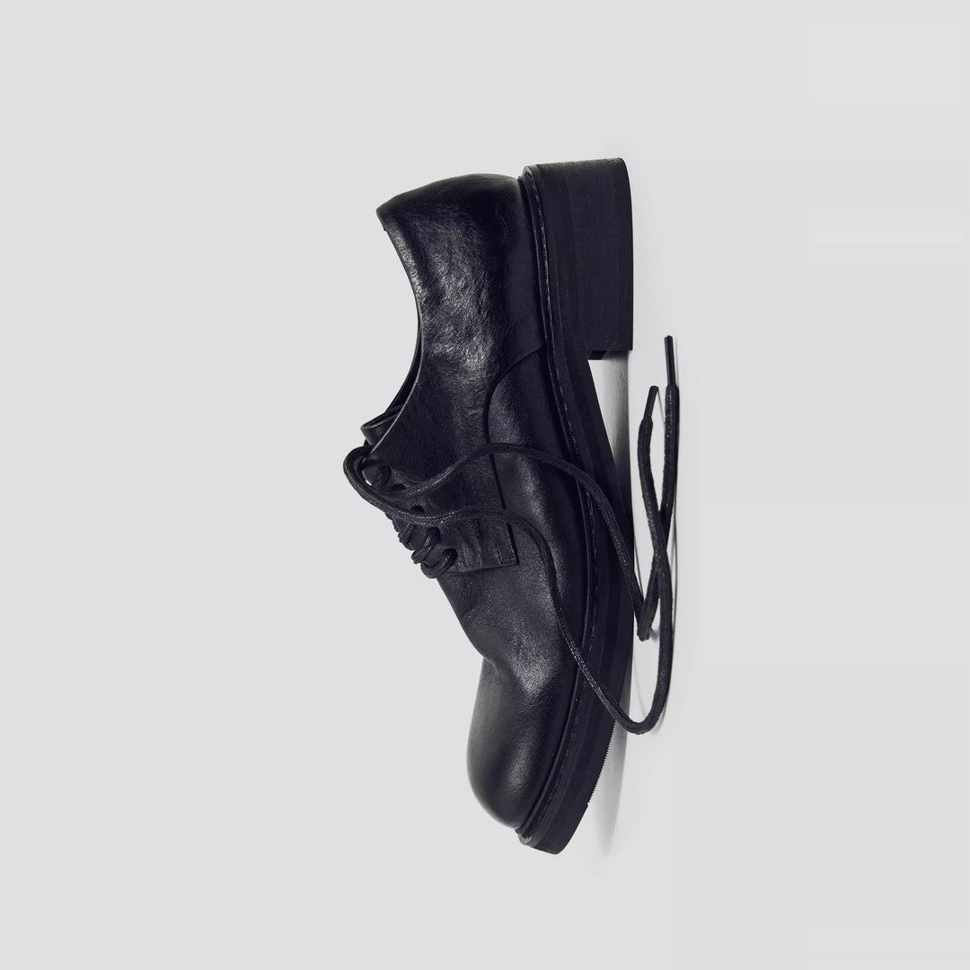 Women's & Men's Head Derby Leisure Commute Business Black Men's Casual Leather Shoes