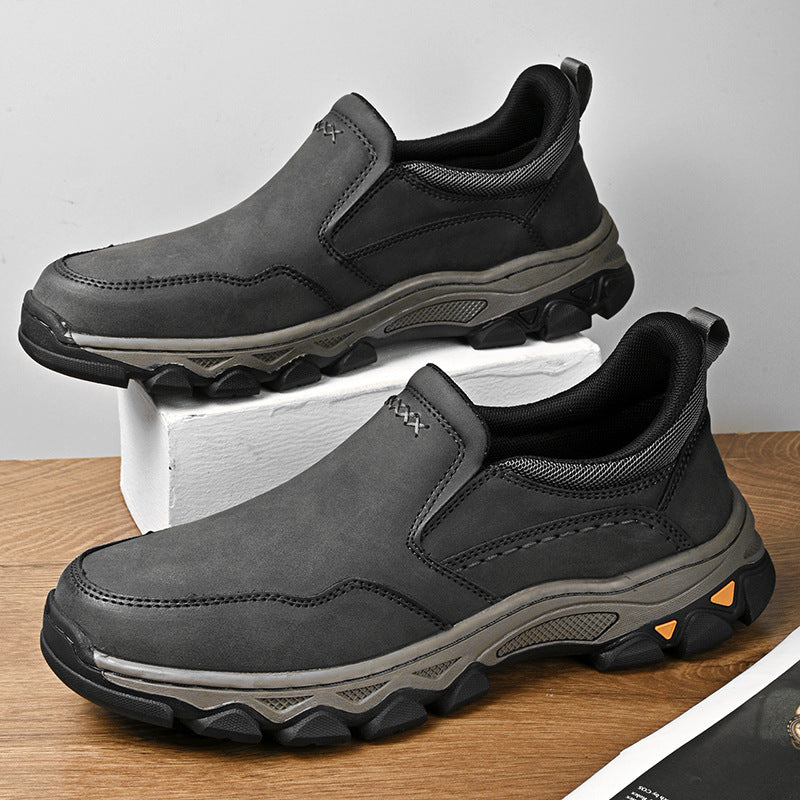 Men's Plus Size Slip-on Outdoor Flashing Leather Shoes