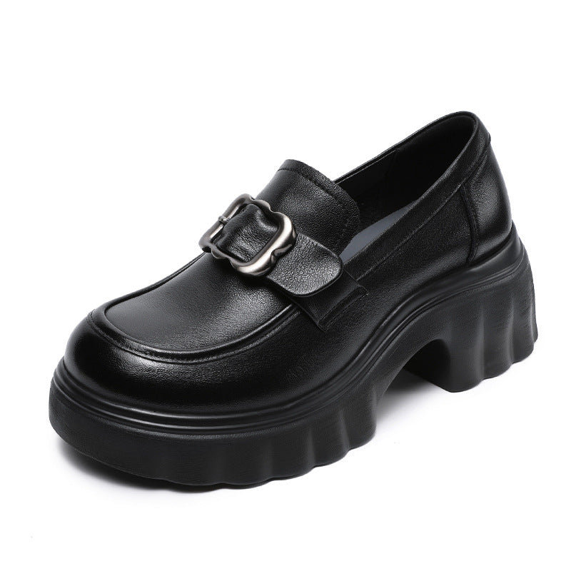 Women's Beautiful Natural Color Spring Genuine Retro Loafers