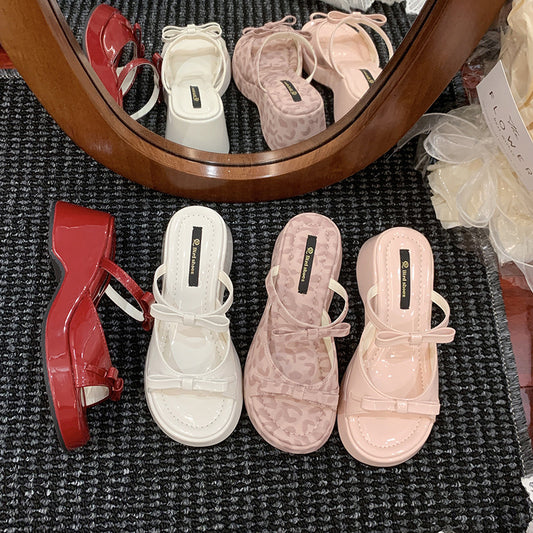 Women's Niche Leopard Print Summer Outdoor Wear Slippers