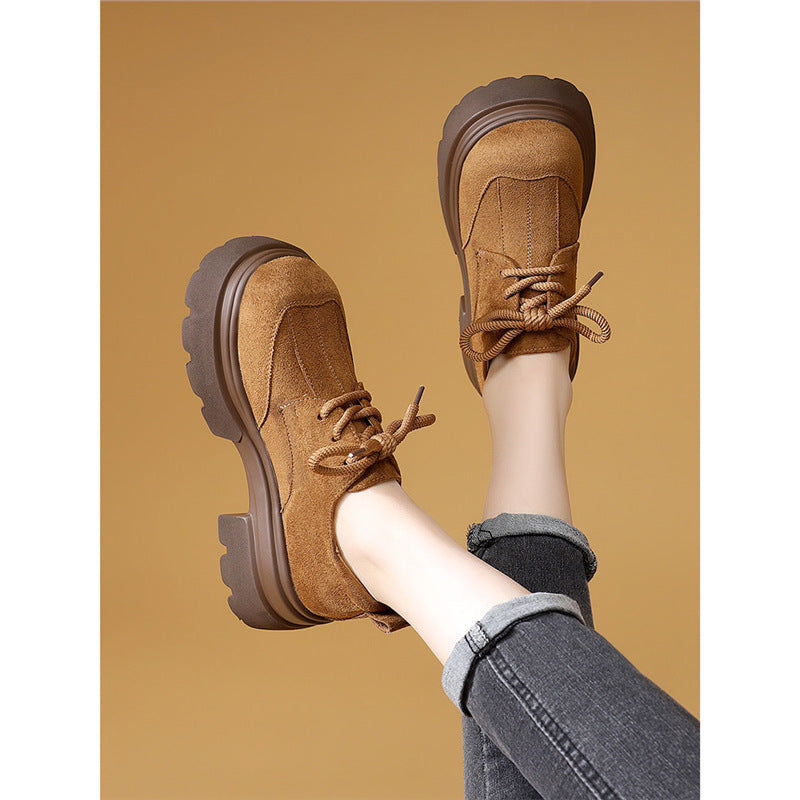 Women's Platform Genuine Inner Match Skirt Retro Women's Fashion Shoes