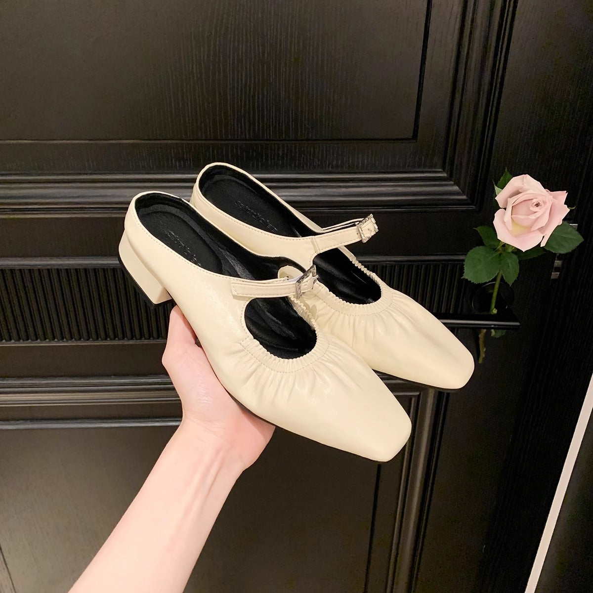 Women's Sier Square Toe Ballet Cap Half Heels