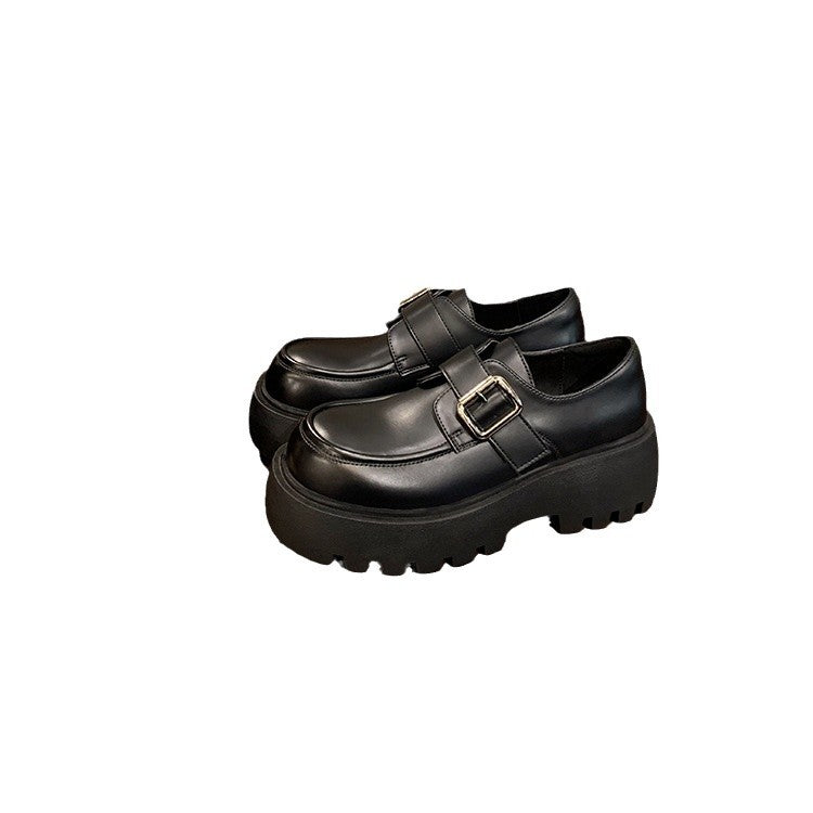 Women's Elegant Metal Buckle Chunky Platform Loafers