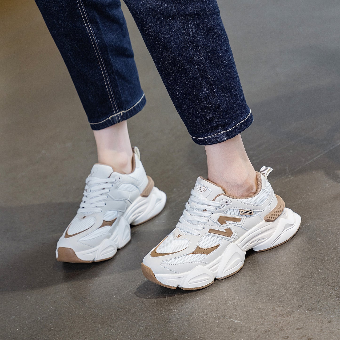 Women's Dad Korean Platform Panda Sports Pumps Sneakers