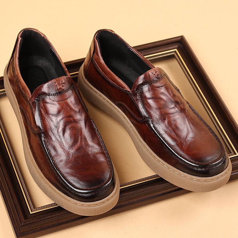 Men's Layer Pure Cattlehide Inner Genuine Cowhide Soft Bottom Men's Casual Leather Shoes
