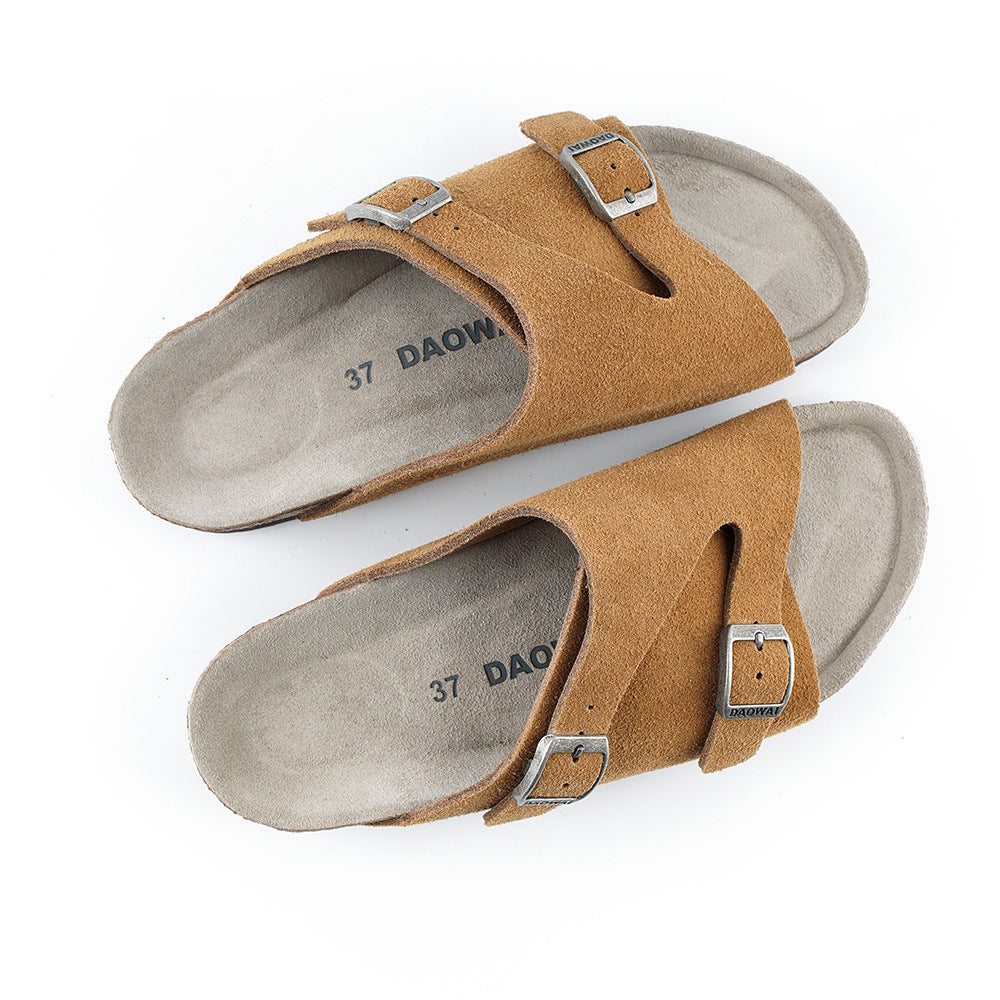 Trendy Cork Suede Soft Bottom Series Sandals