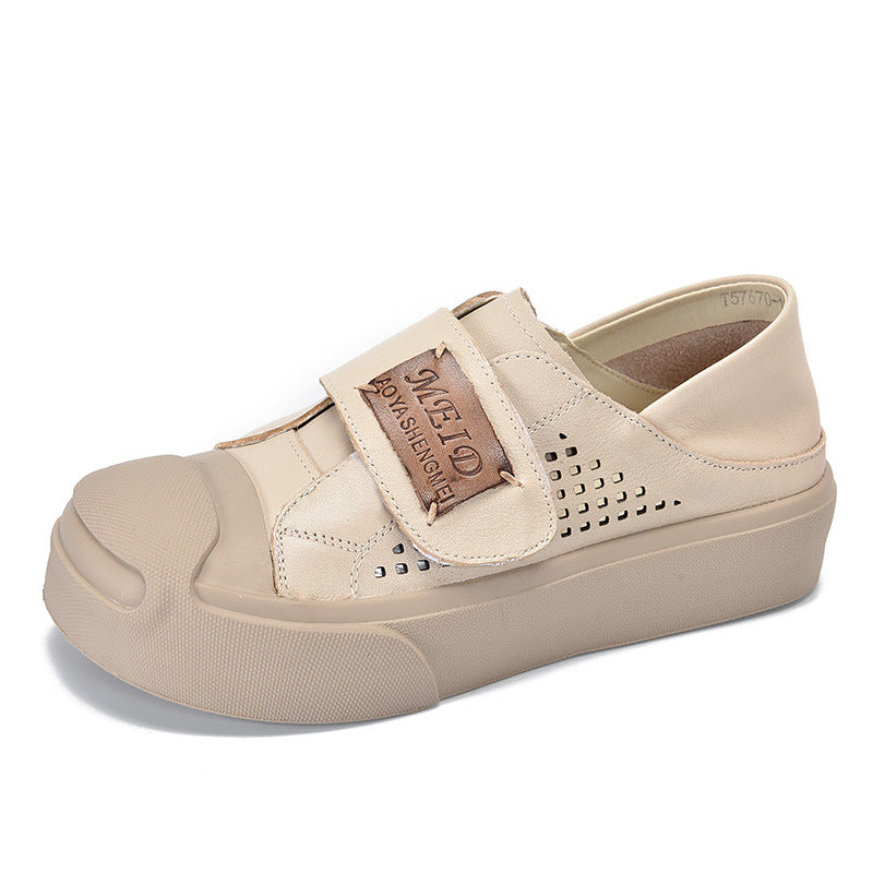 Pairs Of Patchwork Thick Bottom Velcro Sandals