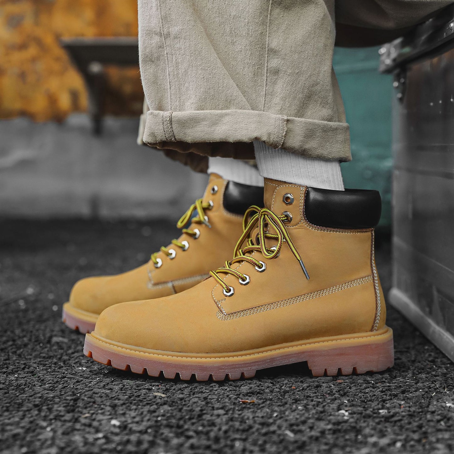 Men's Lan Oxford Outsole Motorcycle Tooling Big Boots