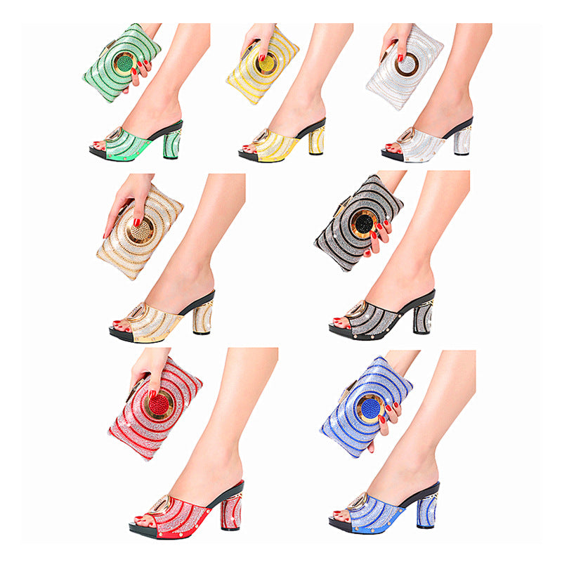 Women's Green African Plus Size Fashion Wedding Heels