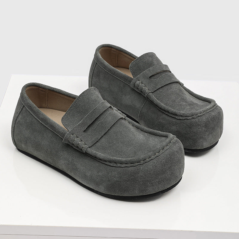 Men's Big Head All-inclusive Outer Wear Old Money Men's Casual Leather Shoes