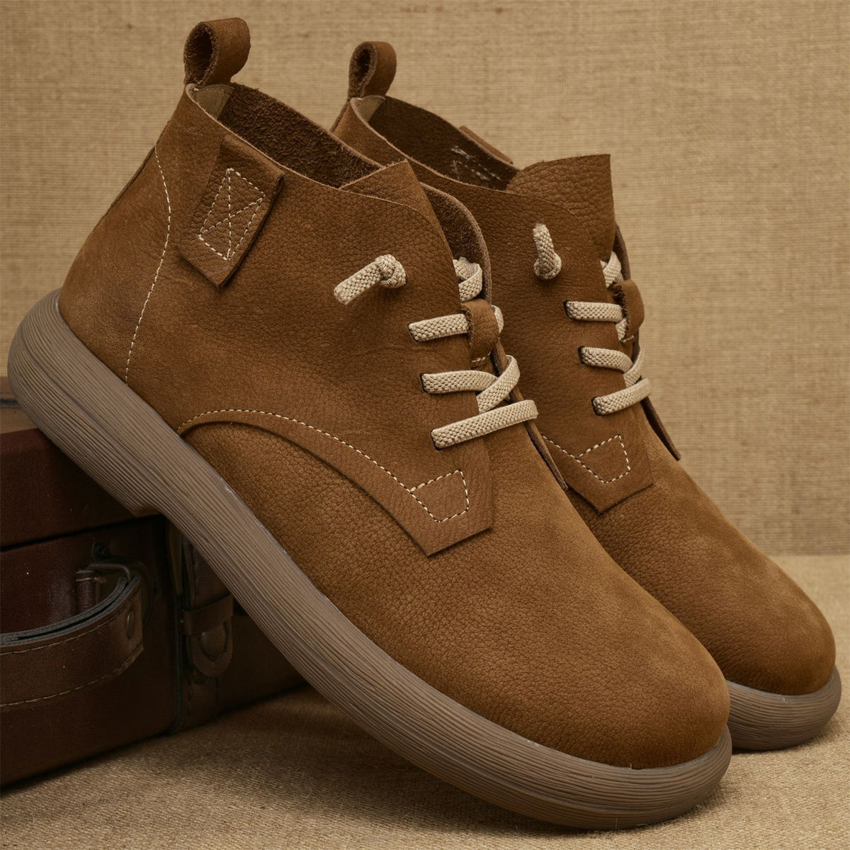 Men's First Layer Cowhide Light Bottom Front Outdoor Men's Casual Leather Shoes