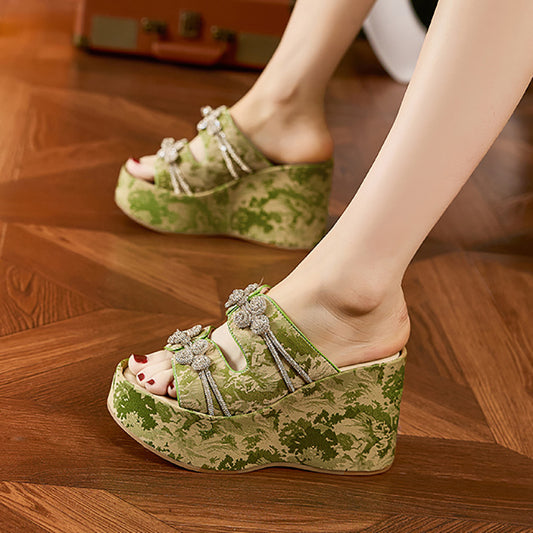Women's Style Embroidery Summer Fashion Platform Height Sandals