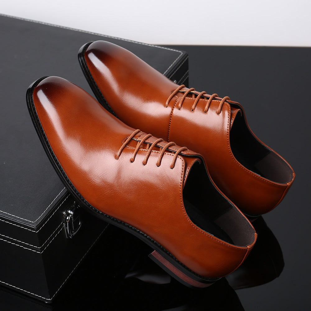 Men's Trendy Business Formal Wear Breathable British Hight Increasing Men's Casual Leather Shoes