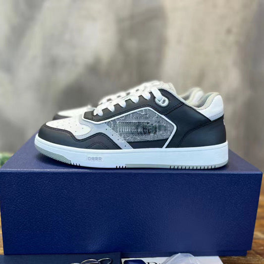 Men's Popular Low Cut Cowhide Color Matching Sneakers