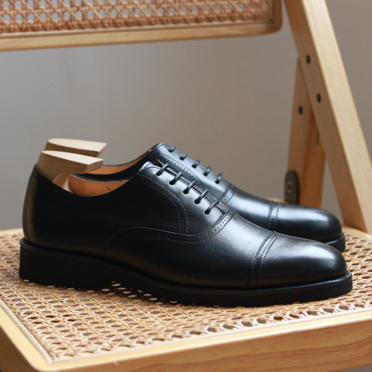 Men's Foam Outsole Comfortable Lightweight Carved Business Suit Leather Shoes